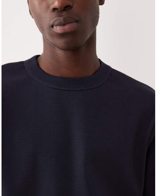 ASOS Blue Heavyweight Ribbed Sweatshirt for men