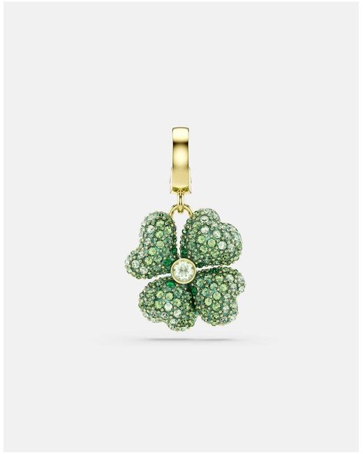 Swarovski Green Idyllia Charm, Clover, -Tone Plated