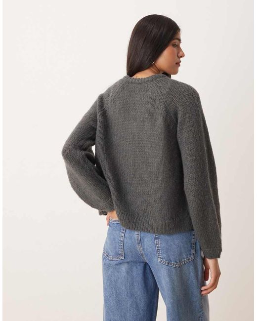 Vila Gray Button Detail Knitted Cardigan
