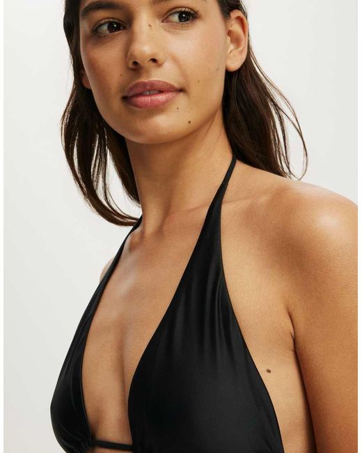 Cotton On Natural High Apex Slider Triangle Bikini Top