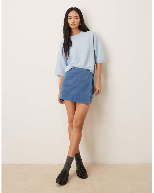 Jdy Blue Short Sleeve Knitted Jumper With Wool