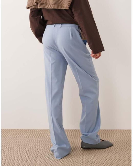 ASOS Blue Tailored Slim Straight Trousers