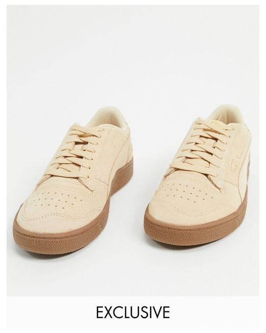 Suede Gum Sole Trainers in Natural for Men | Lyst
