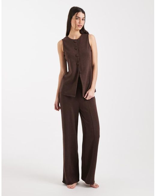 New Look Brown Knitted Waistcoat