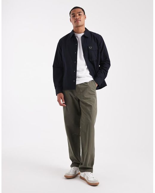 Fred Perry Poplin Overshirt in het Blue voor heren