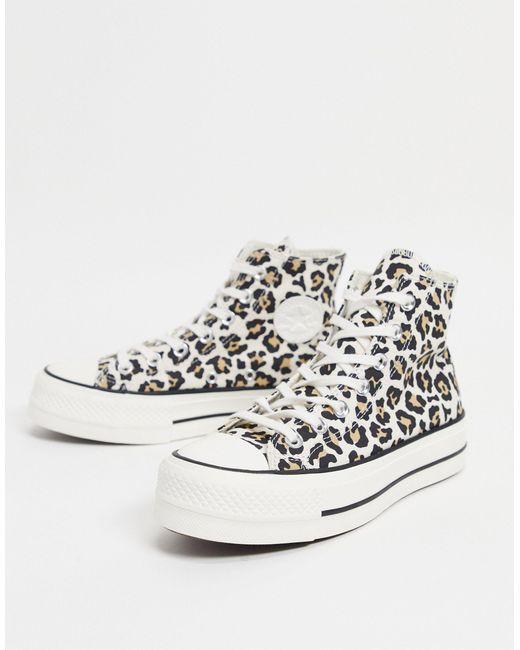 Chuck taylor - sneakers alte con stampa leopardata di Converse in White