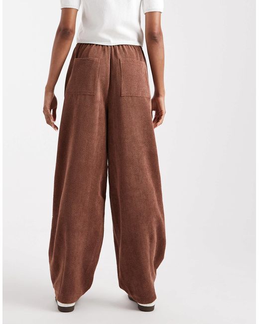 ASOS White Tall Corduroy Barrel Leg Pull On Pants