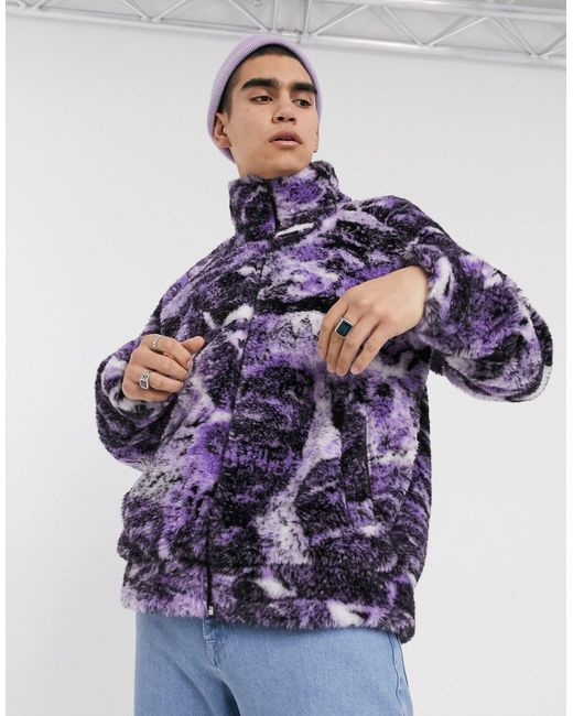 Jaded London Jaded – Psychedelic Collage – Borg-Jacke in Purple für Herren