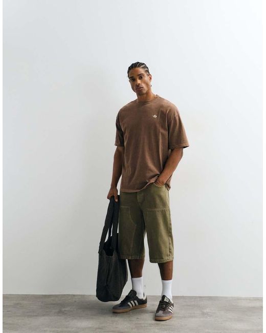 Adidas Originals Brown Essential Loose Fit T-shirt for men