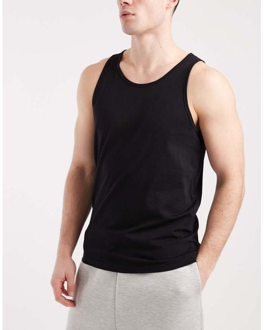 Jack & Jones Black 3 Pack Basic Vests for men