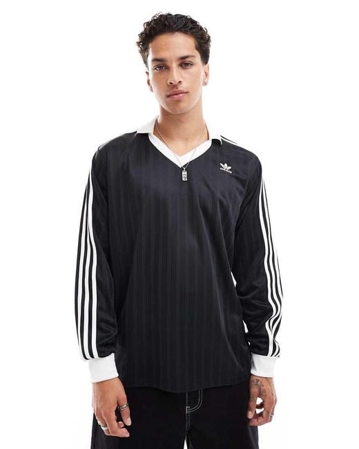 Adidas Originals Black Pique Ls for men