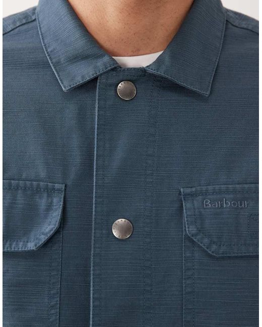Barbour Blue Draftmen Button Through Overshirt for men