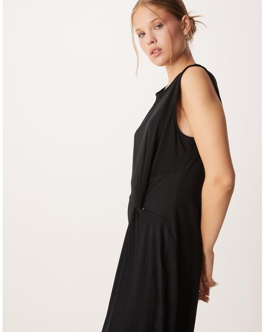 Mango Natural Racer Knot Detail Midi Dress