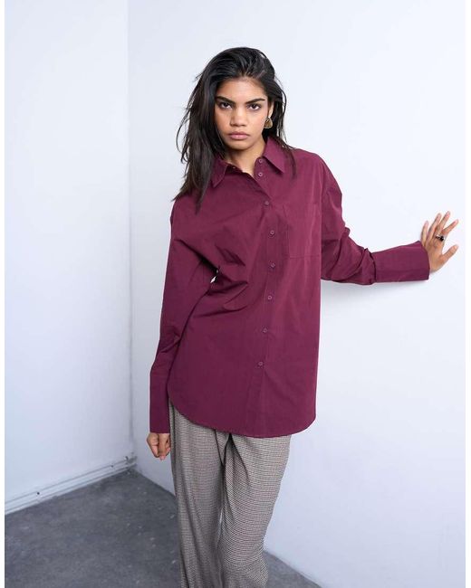 Camicia Oversize Stretta di TOPSHOP in Purple