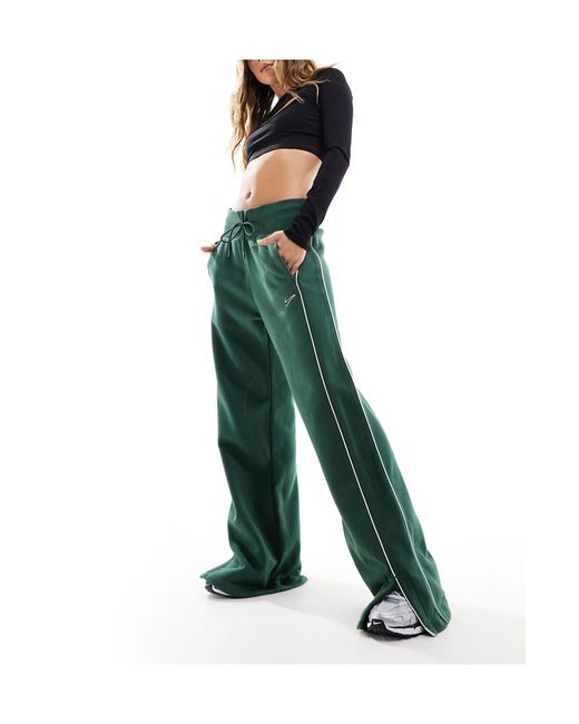 Nike Green Streetwear Oversized Fleece Wide Leg jogger