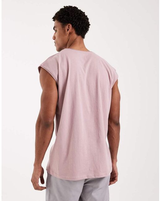 Brave Soul Pink Oversized Tank Vest for men