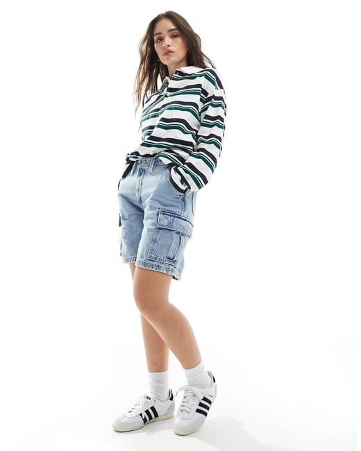 Levi's Blue Baggy Cargo Denim Shorts