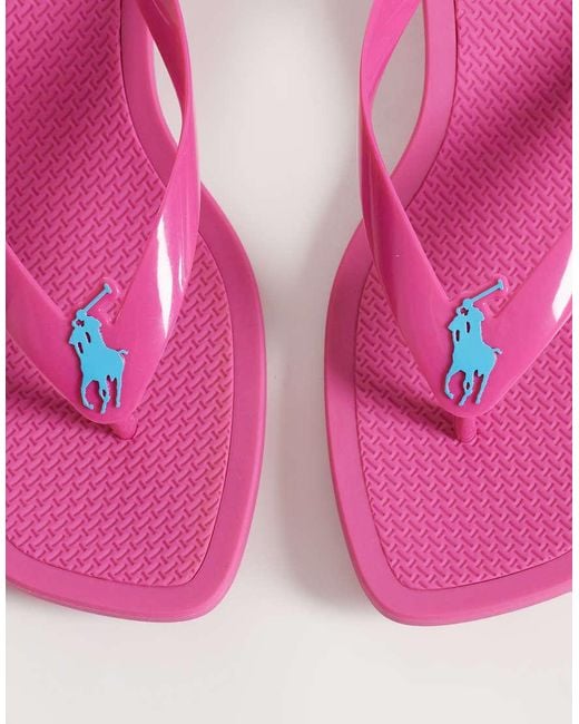 Polo Ralph Lauren Pink Polo Play Kitten Heel Thong Sandal