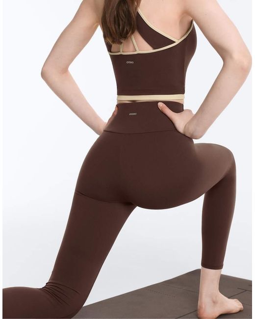Oysho Brown Comfortlux High-rise Ankle-length leggings