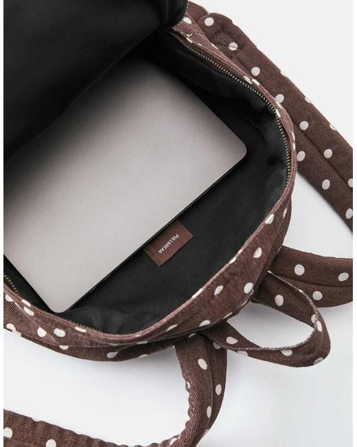 Pull&Bear Gray Polka Dot Backpack
