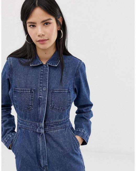 denim utility boilersuit