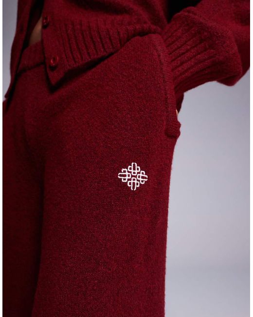 Joggers De Punto Mullido De (Parte De Un Conjunto)-Rojo The Couture Club de color Red
