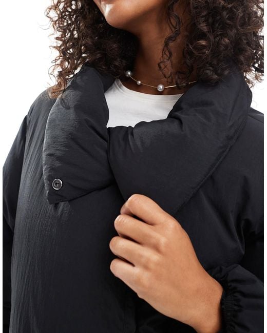 ASOS Blue Funnel Neck Clean Puffer Jacket