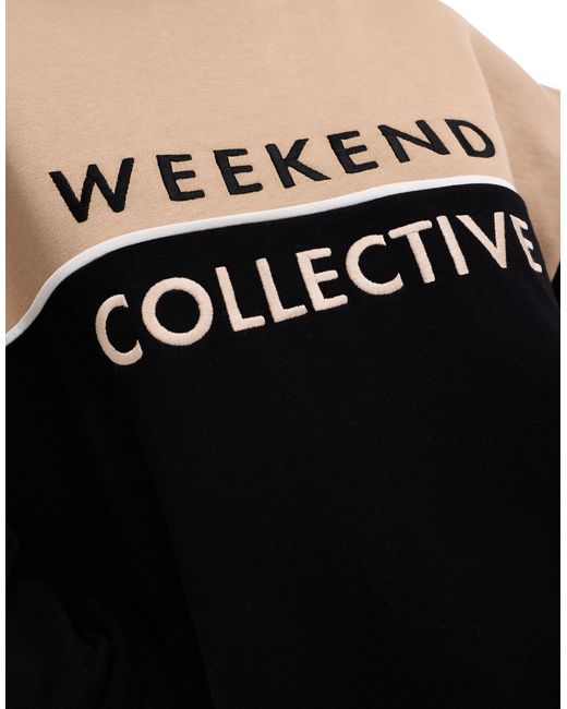 ASOS Black Asos Design Weekend Collective Oversized Colour Block Sweatshirt
