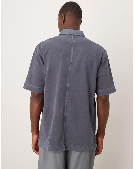 Polo à manches courtes en jersey épais - foncé ARKET pour homme en coloris Blue