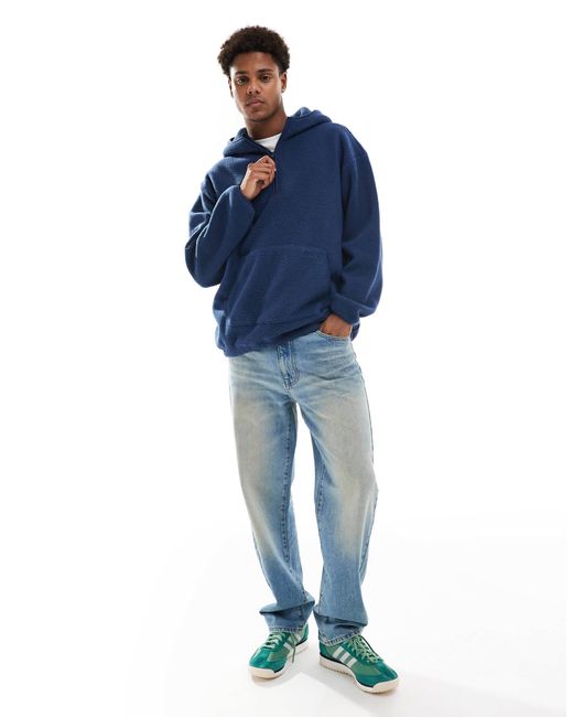 Levi's – sherpa-kapuzenpullover in Blue für Herren