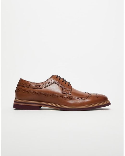 ASOS Natural Lace Up Brogue Shoes for men
