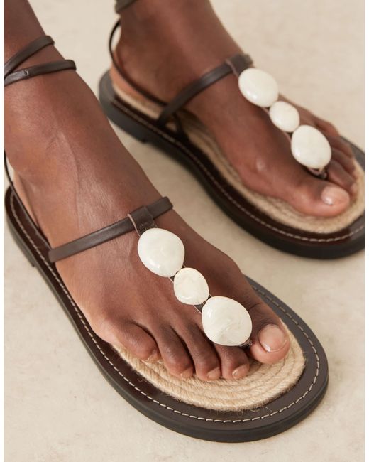 ASOS Natural Jewel Footbed Espadrille Sandals