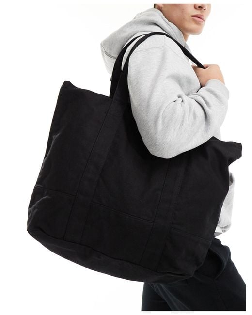 ASOS Black Oversized Heavyweight Cotton Tote Bag for men