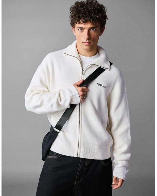 Bershka Gray Boxy Zip-up Knit Jacket for men