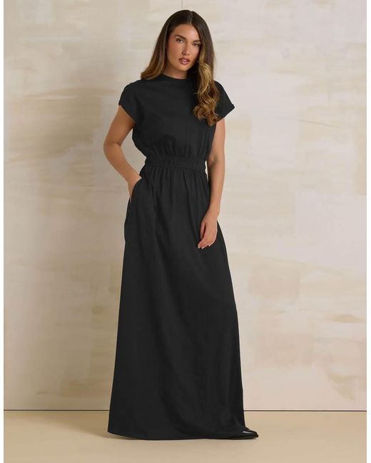 Long Tall Sally Black Shirred Waist Maxi Dress