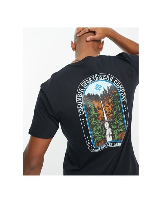 Columbia Cavalry Trail Back Print T-shirt in Blue for Men | Canada