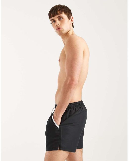 Aray Black Swimshort With Contrast Piping for men