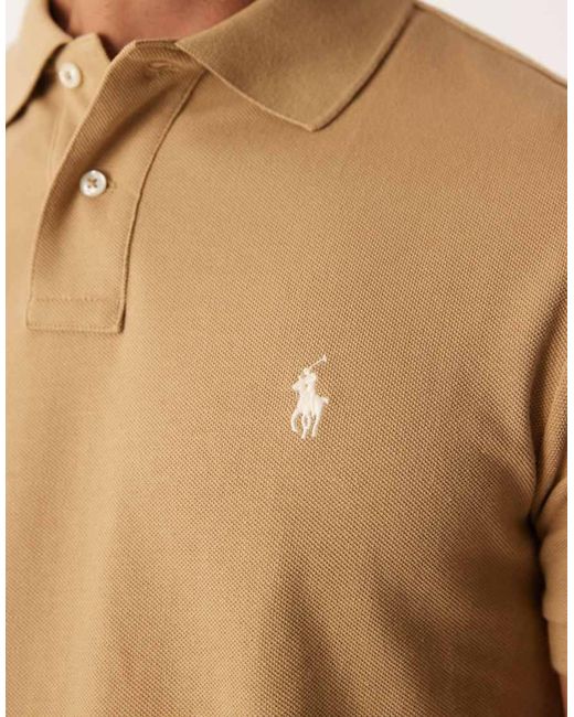 Polo Ralph Lauren Natural Icon Logo Custom Slim Fit Pique Polo for men