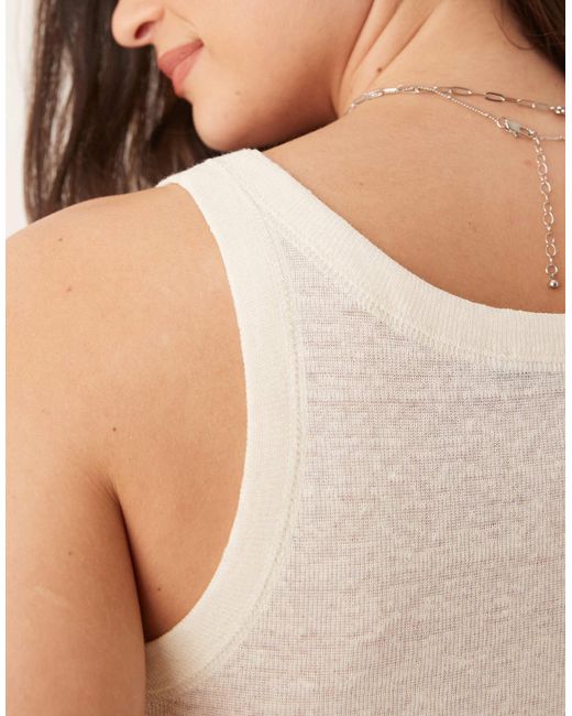 Mango Natural – trägertop aus leinen
