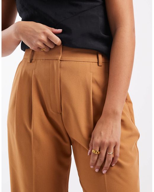 ASOS Brown Tailored Relaxed Flare Trousers