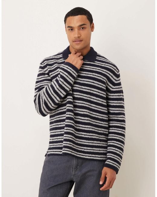 ARKET Multicolor Half Button Oversized Polo Sweater for men