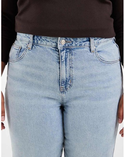 ASOS Blue Asos Design Curve Comfort Stretch Straight Leg Jeans