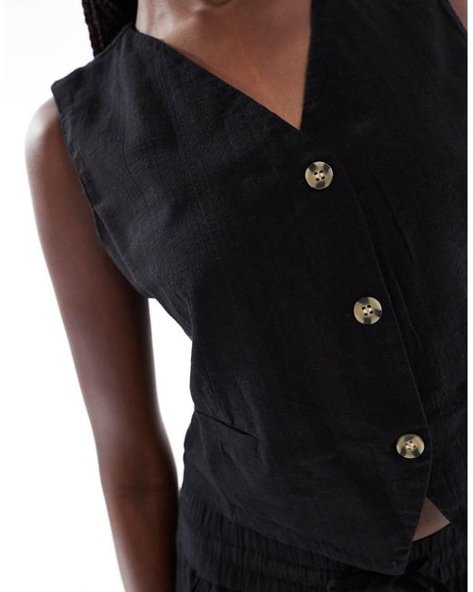 Vero Moda Black Tailored Waistcoat Co-ord