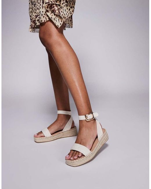 South Beach White Linen Two Part Espadrille Sandals