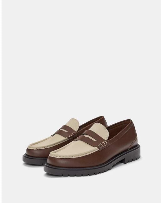 Pull&Bear Brown Chunky Loafers for men