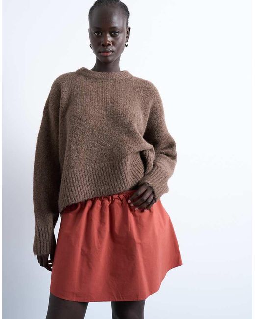 TOPSHOP Mini Rok Met Elastische Taille in het White