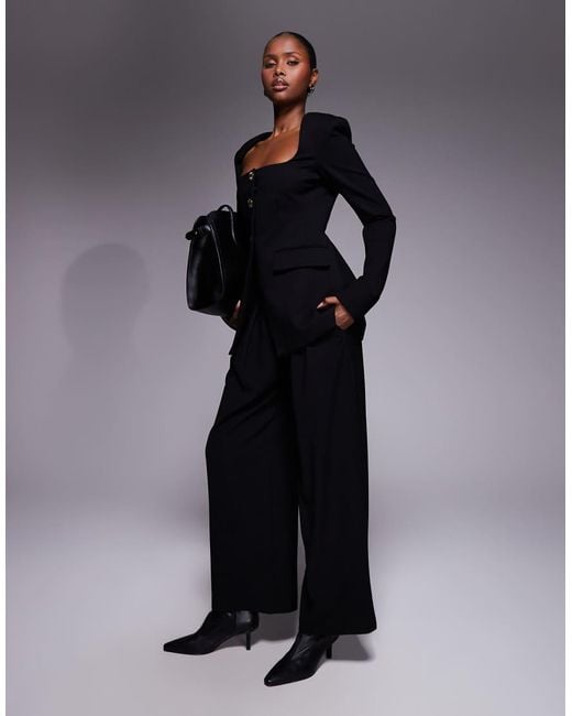 GOOD AMERICAN Black Soft Stretch Ponte Sculpted Blazer