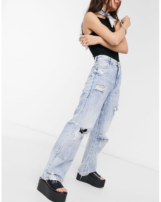Bershka Denim 90's Straight Leg Jeans 