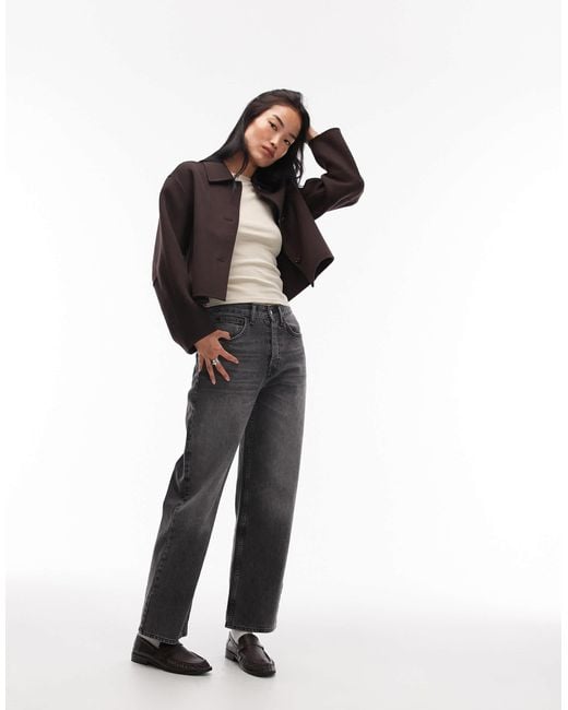 ARKET Brown Wool Double Layer Cropped Shacket