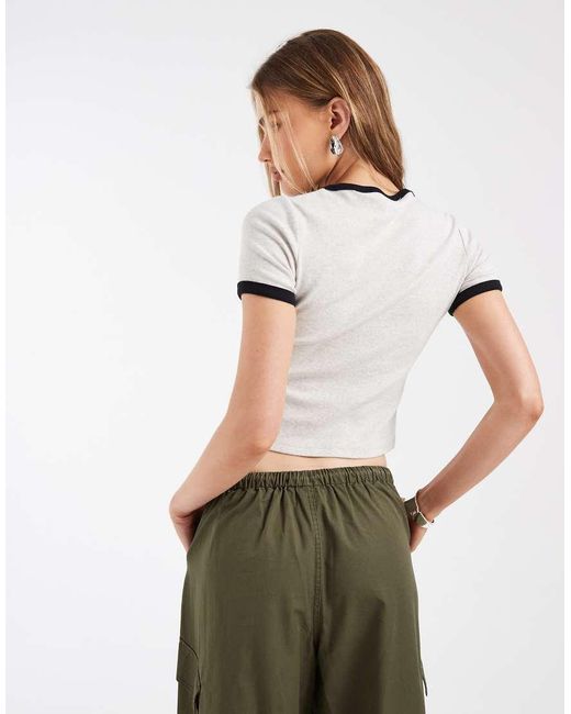 Levi's Gray Cropped Tee With Graphic Print